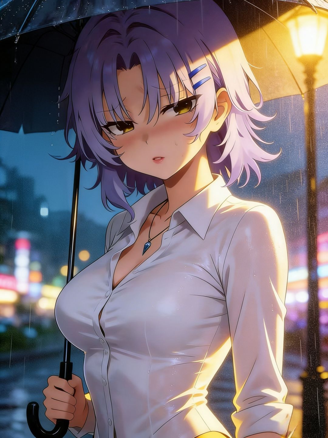 傾いた傘