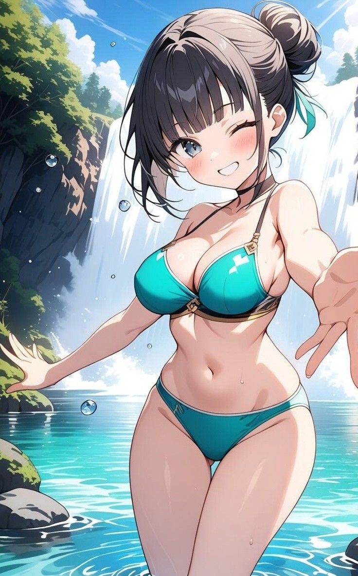 夏本番っ‼️カナと滝で涼む♥️