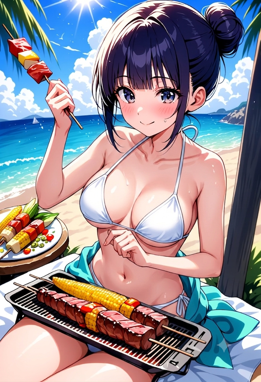 夏休み、カナと熱々バーベキュー♥️