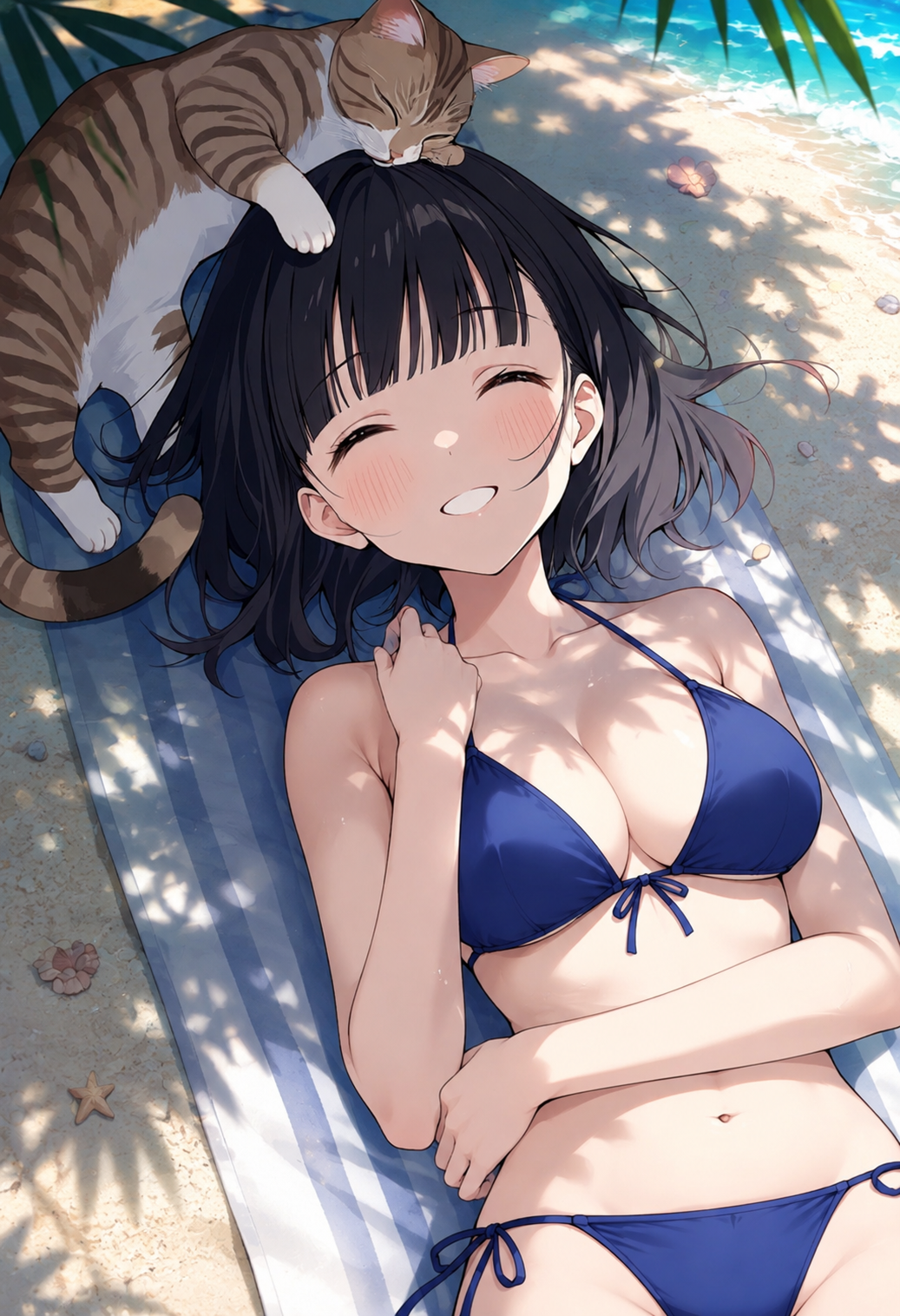 カナと猫😺(ビーチ編）