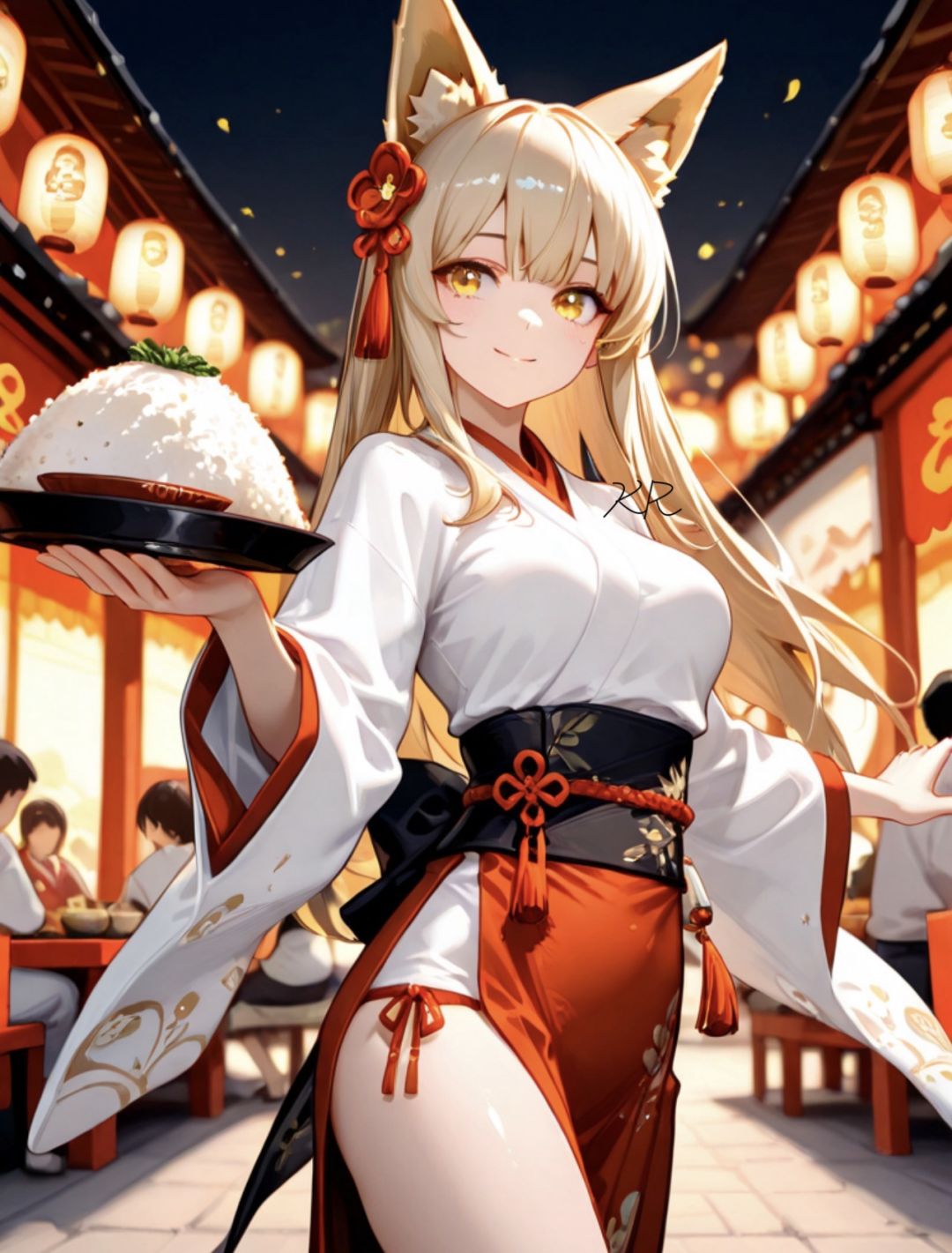 ご馳走を振る舞うにゃ！
