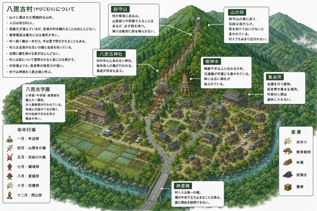 八毘古村マップ