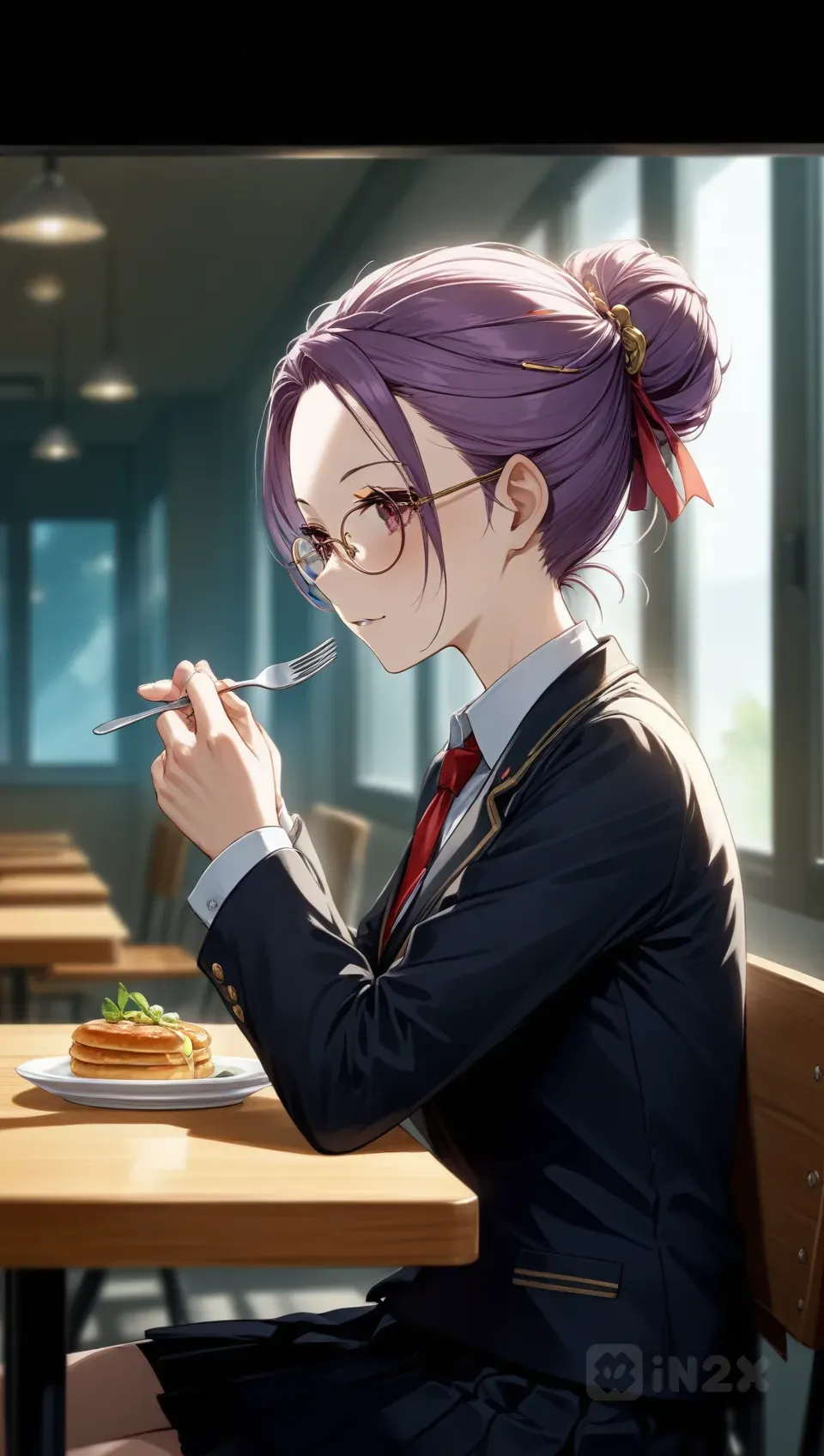 学食でランチ