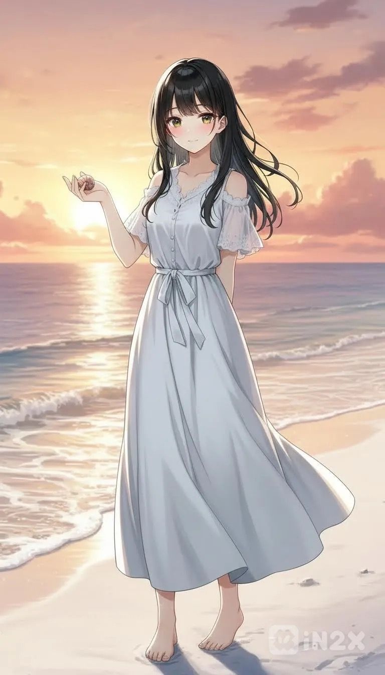 海水浴場でデート