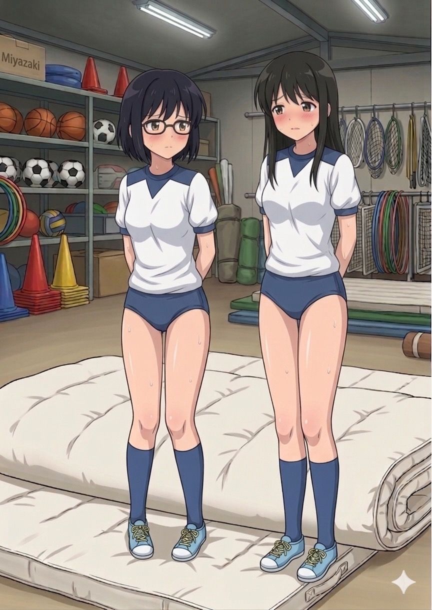 体育倉庫で